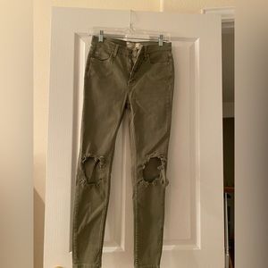 Hunter Green Free People Jeans